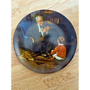 Vtg Norman Rockwell "The Tycoon" Decorative Plate By Edwin Knowles